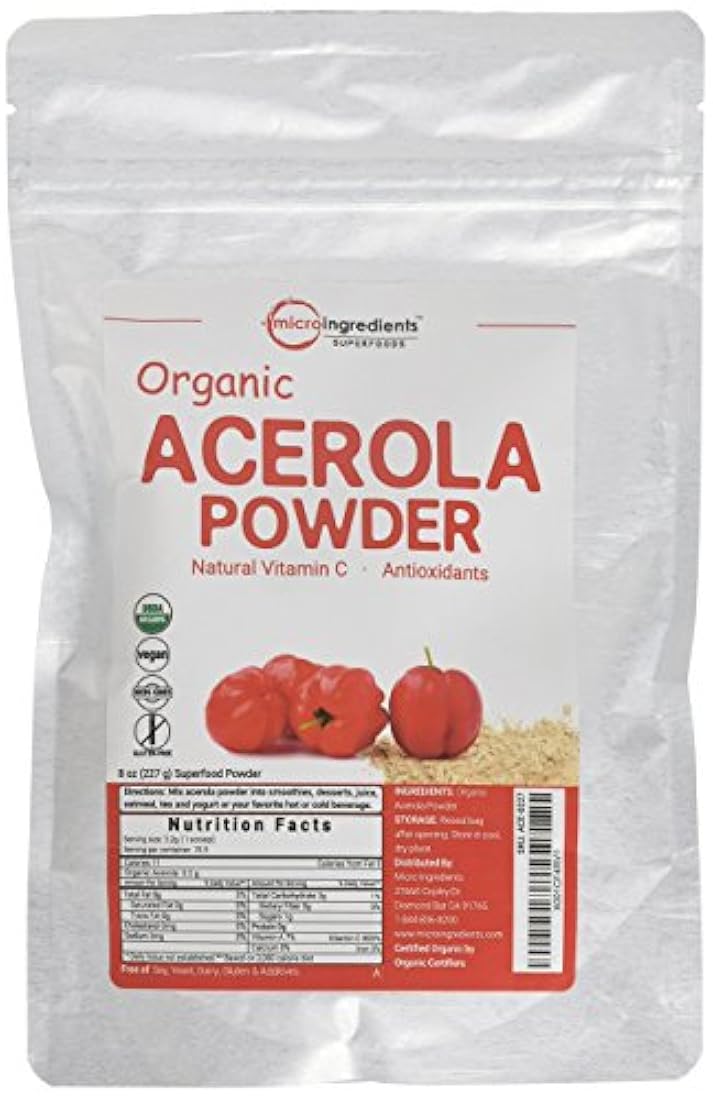 Pura Aceroa Orgánica Acerola Cereza Polvo Natural y Orgánico
