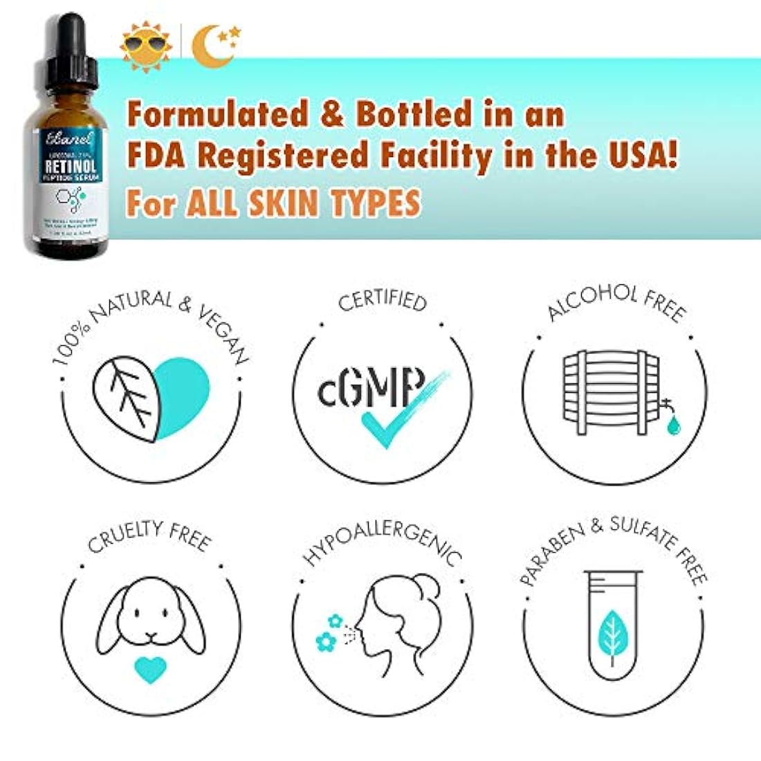 Serum de retinol de Ebanel y suero de péptido hialurónico