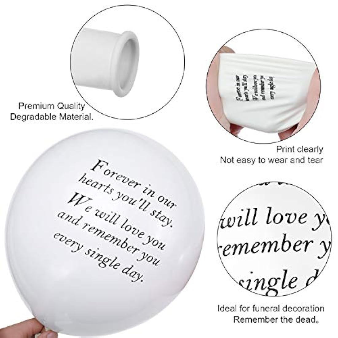 Globos de recuerdo biodegradables para decoración funeraria