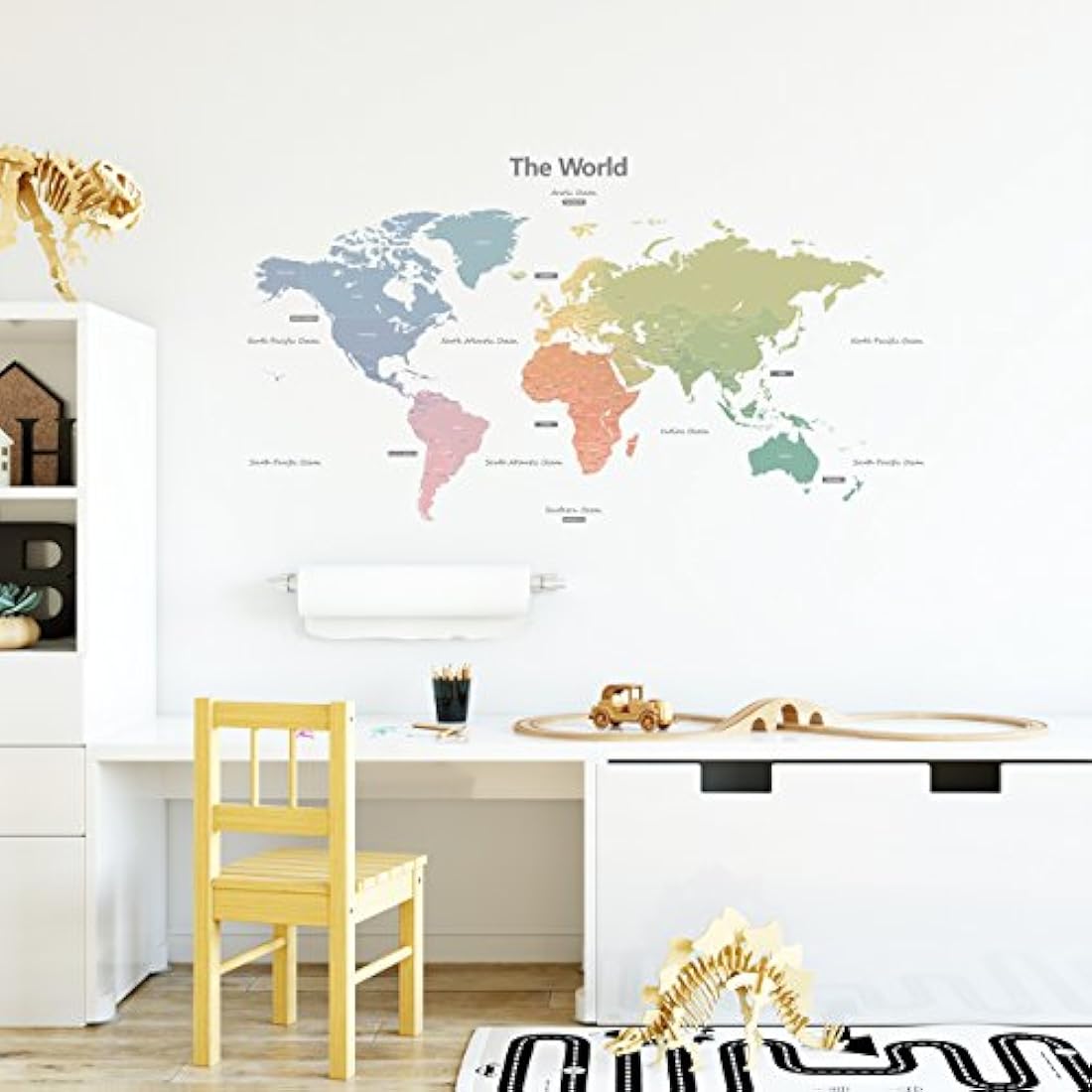 DECOWALL - Pegatinas de pared para niños, diseño de mapa