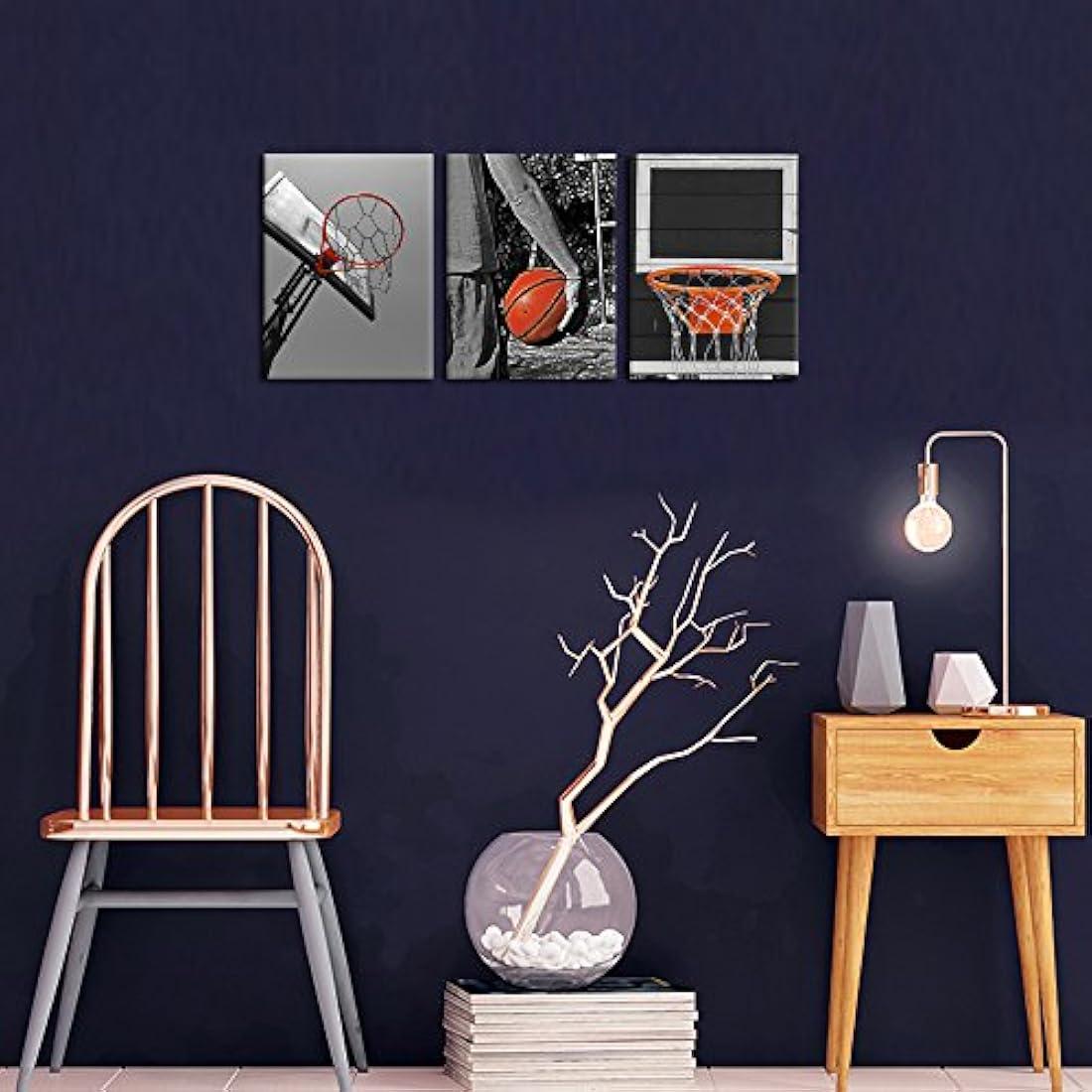iKNOW FOTO 3 piezas Negro y Blanco Deportes Lienzo Arte