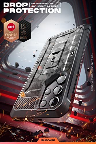 SUPCASE Unicorn Beetle Pro Series - Funda para Samsung Galaxy S22 Ultra 5G (versión 2022), cuerpo completo de doble capa resistente con clip para cinturón y soporte sin protector de pantalla integrado (gris camuflaje)
