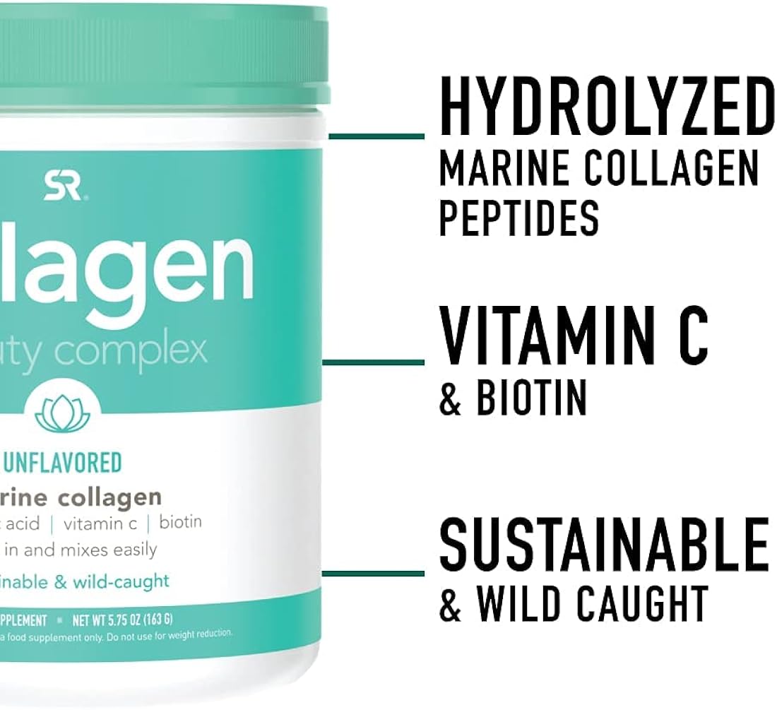 Suplemento Sports Research colágeno con ácido hialurónico