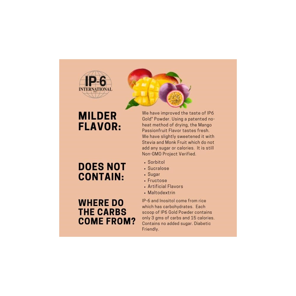 Suplementos Polvo de oro IP-6 mango maracuyá 60 porciones