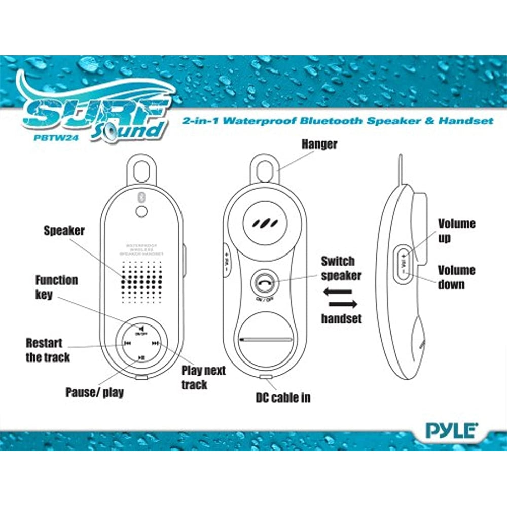 Parlante Portátil inalámbrico  PYLE-SPORT PBTWP24BL
