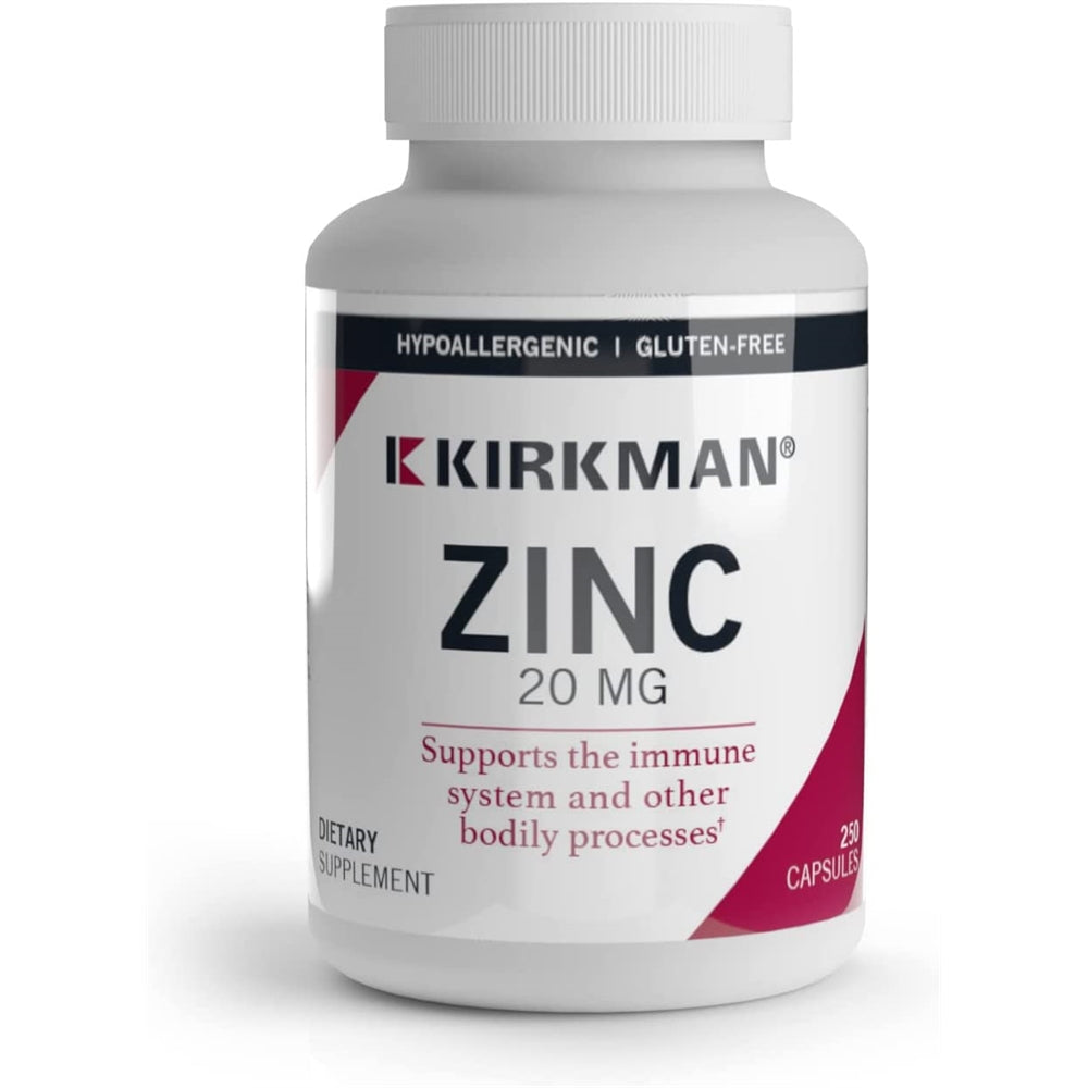 Suplemento Zinc 20 mg 250 cáp Alta absorción Hipoalergénico