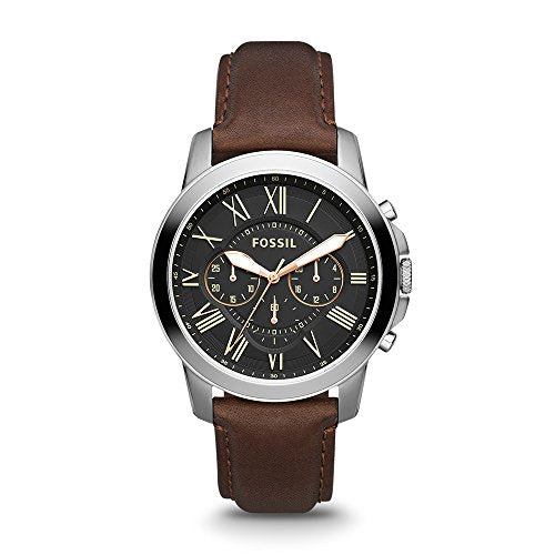 Reloj de acero inoxidable para hombre correa de cuero