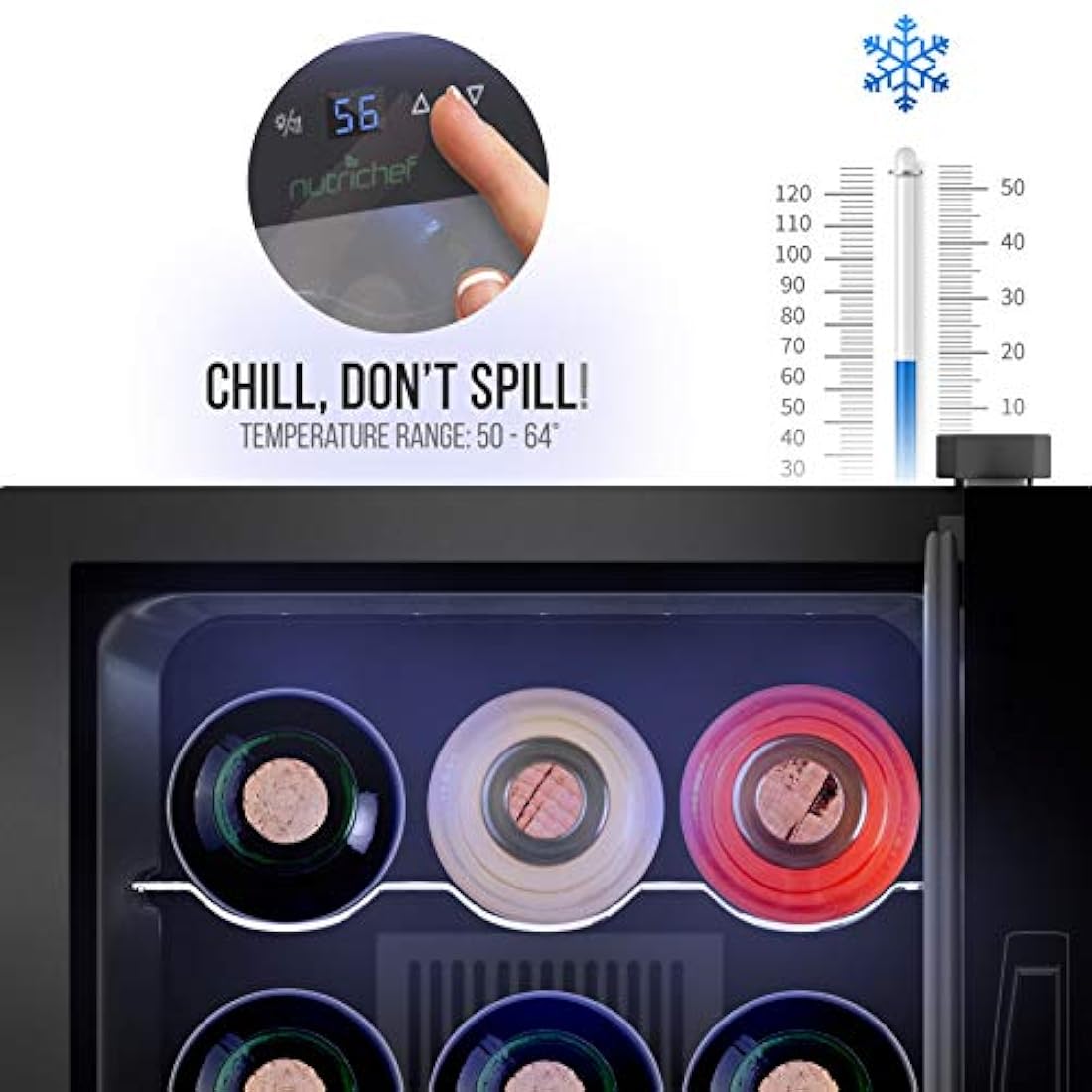 Cava refrigeradora de vinos NUTRICHEF PKTEWC122