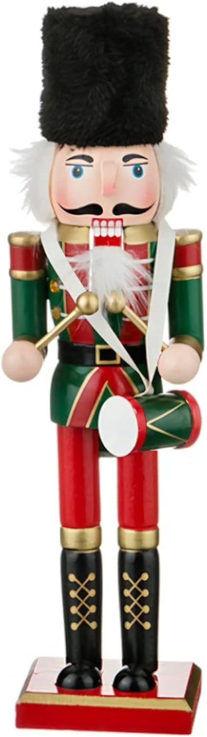 Adorno de Navidad Nutcracker de Madera 12 Pulgadas, Modelo Drum