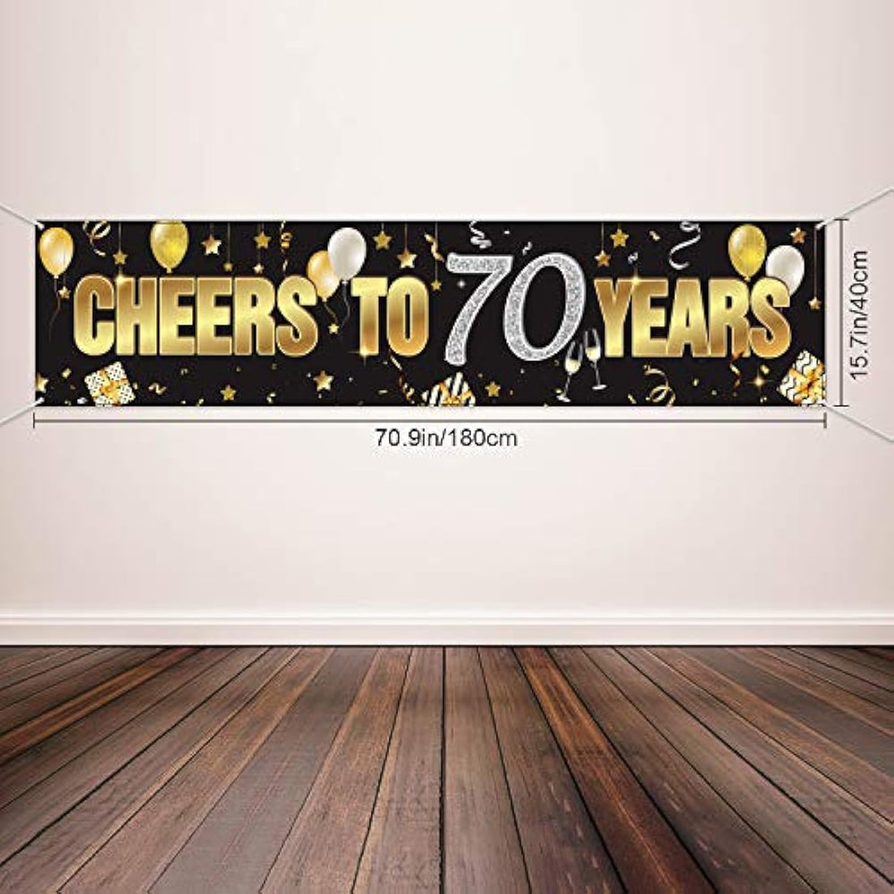 Banner de 70 cumpleaños, Happy 70th Birthday Cheers