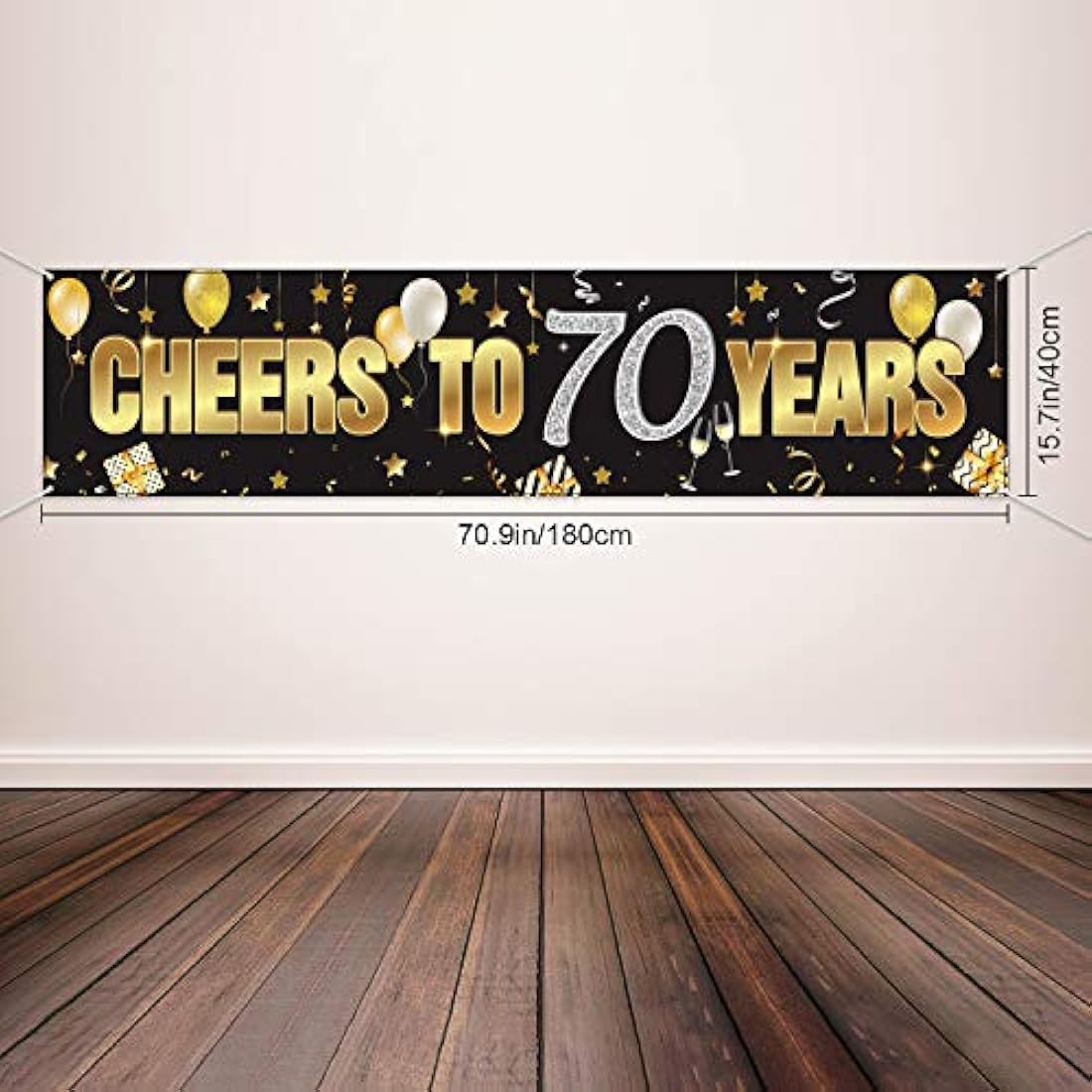 Banner de 70 cumpleaños, Happy 70th Birthday Cheers