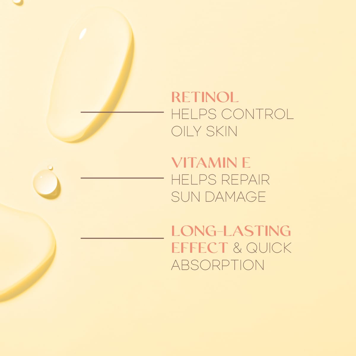 Suero Facial con Retinol y Vitamina E, Anti-edad e Hidratante