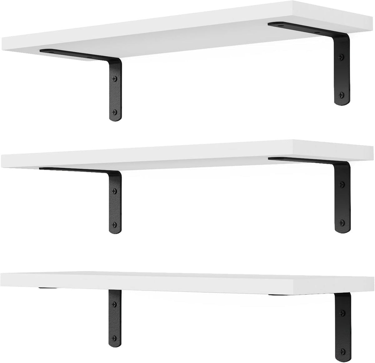 Estantes Flotantes, Juego de 3, Madera, Montaje en Pared