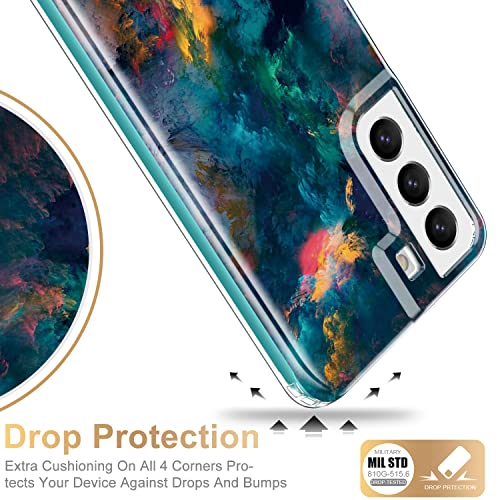 ESDOT Funda para Samsung Galaxy S22 Plus, grado militar, prueba de caída de 21 pies, resistente con diseños de moda para mujeres y niñas, funda protectora para Galaxy S22+ Plus 6.6 pulgadas, estampado pintura colorida