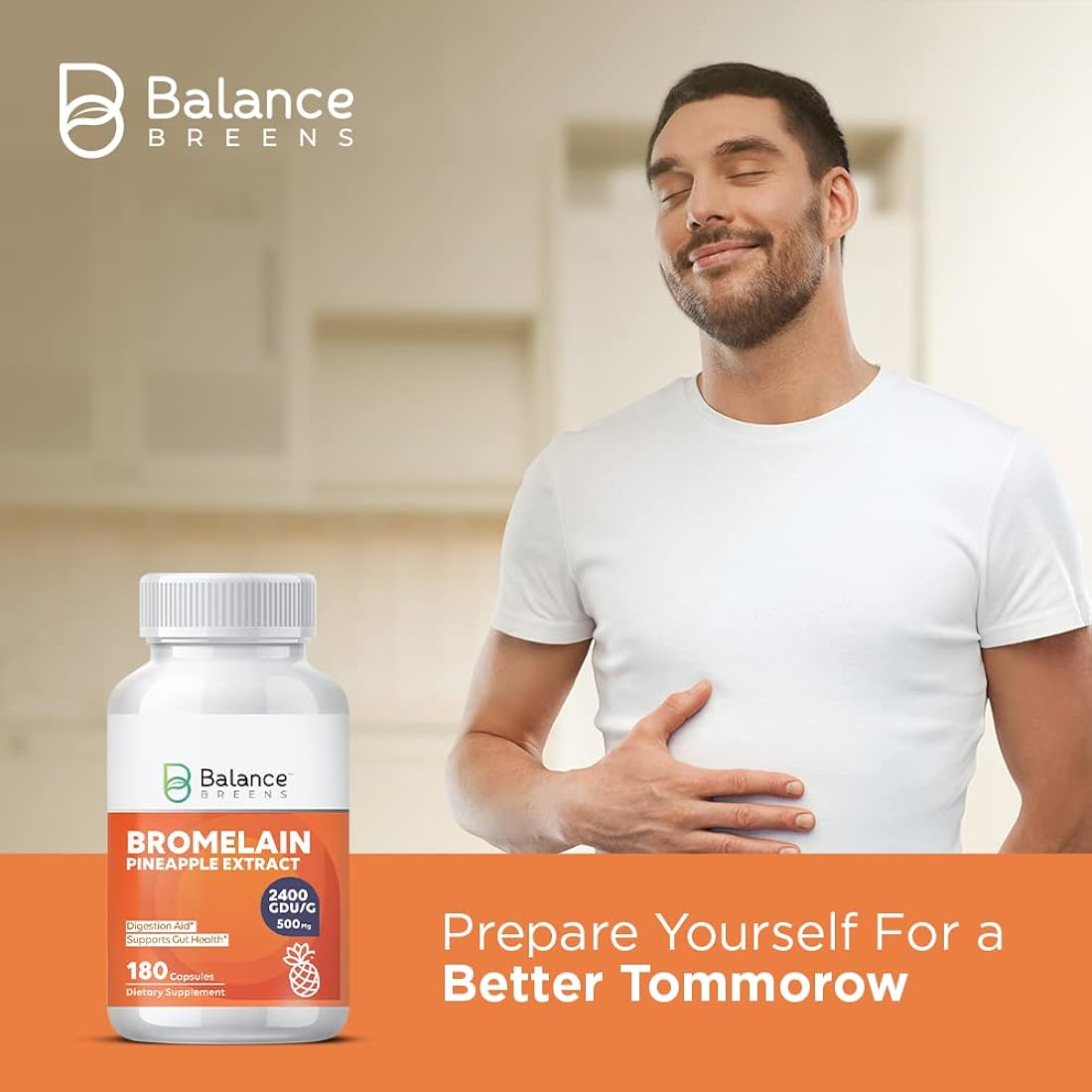 Suplemento de extracto de piña de bromelina 180 cápsulas
