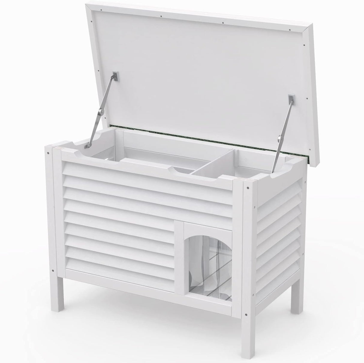 Casa para Gatos GDLF, Madera Sólida, Techo Impermeable, 31.9