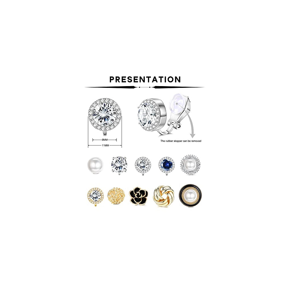 Aretes de clip para mujer,