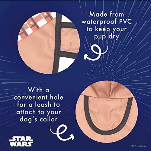 Star Wars Para mascotas: Chubasquero Chewbacca - XS | Chubasquero Chewbacca para perros Star Wars para mascotas | Impermeable para perros con ranura para correa en diseño Chewbacca tamaño extra pequeño