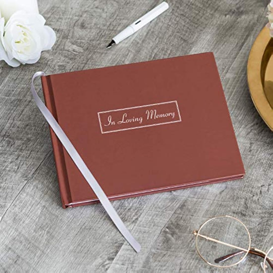 Libro de invitados funerario de 9.0 x 7.0 in