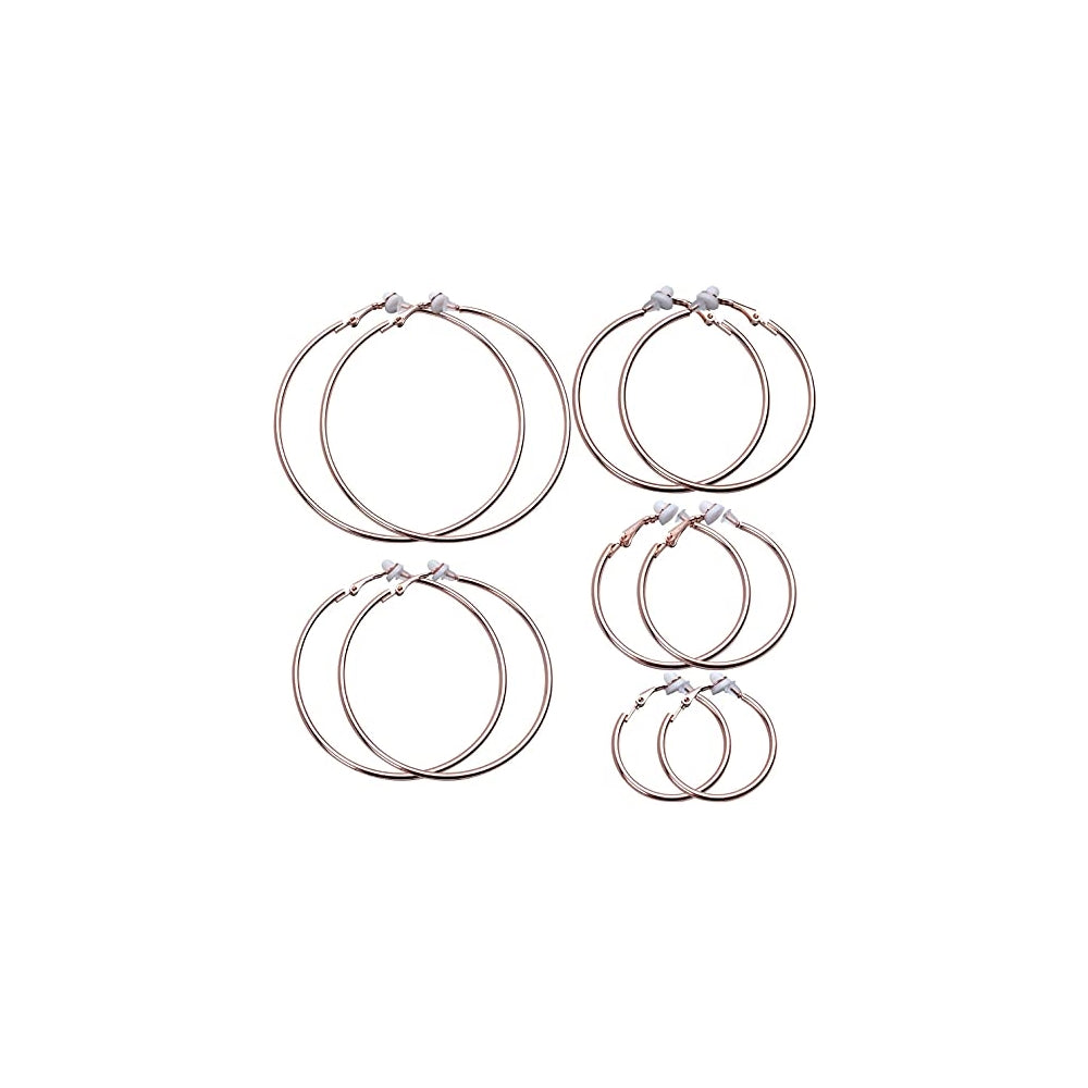 Aretes de pendientes de clip de aro para mujeres