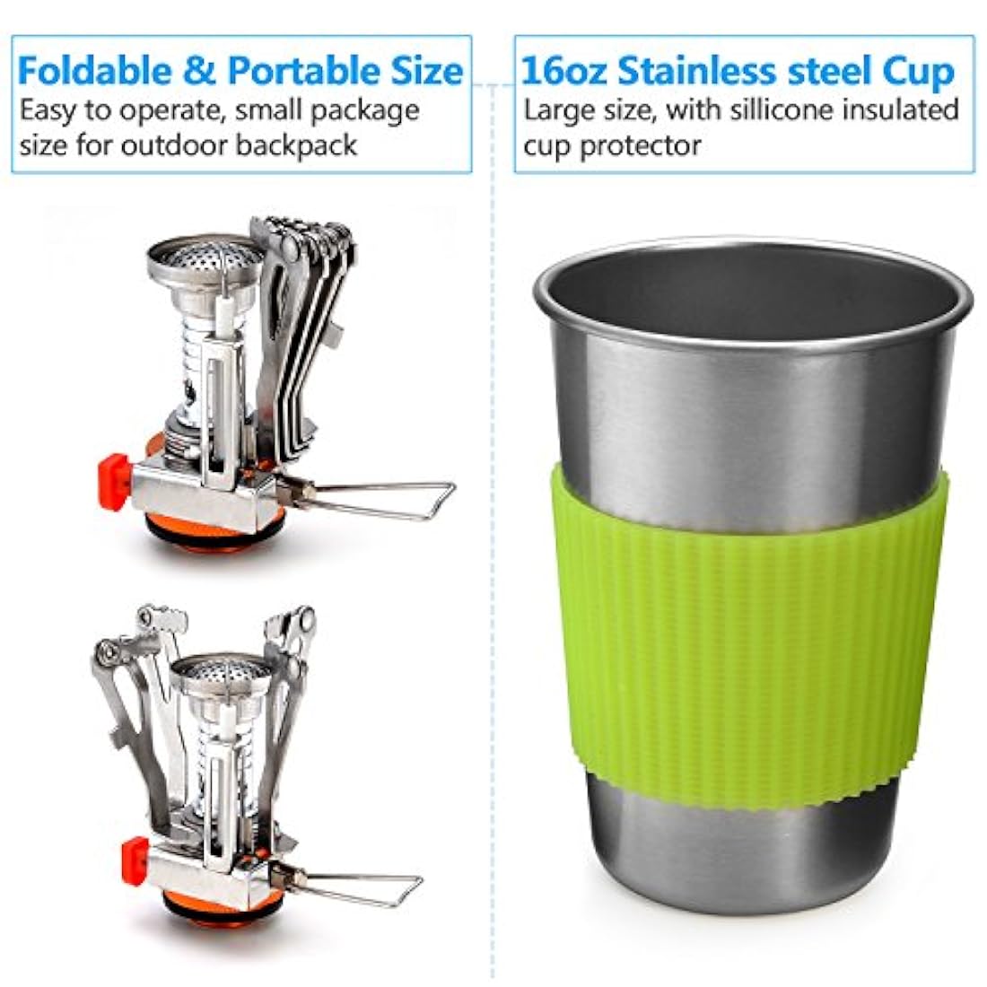 ODOLAND Camping Utensilios de cocina Estufa Carabiner