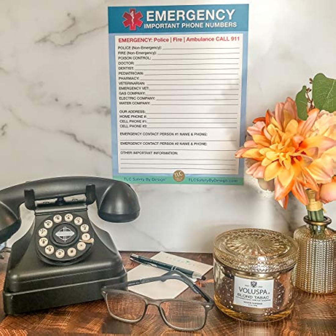 2 Imanes tipo Tarjetas de contacto de emergencia