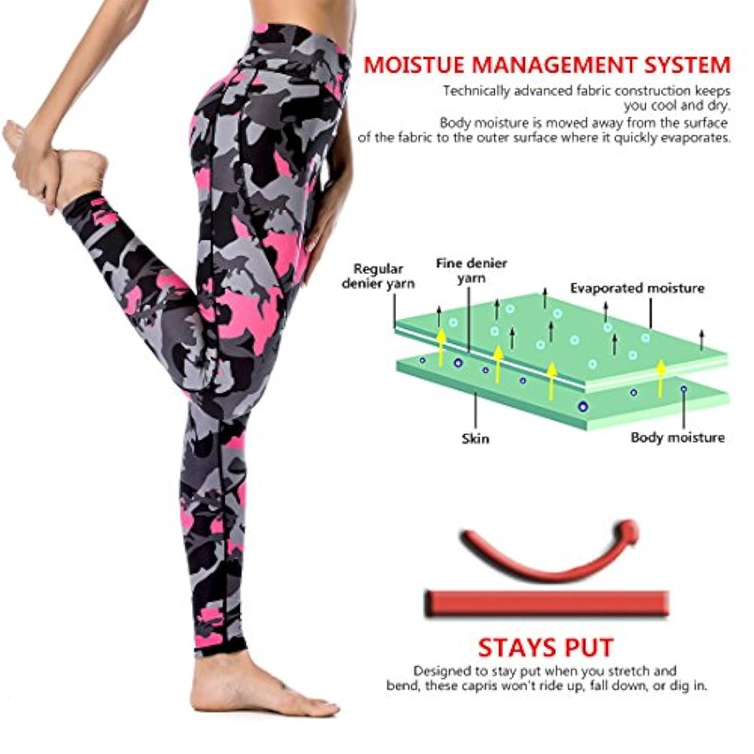 Leggings de cintura alta para yoga con control de abdomen