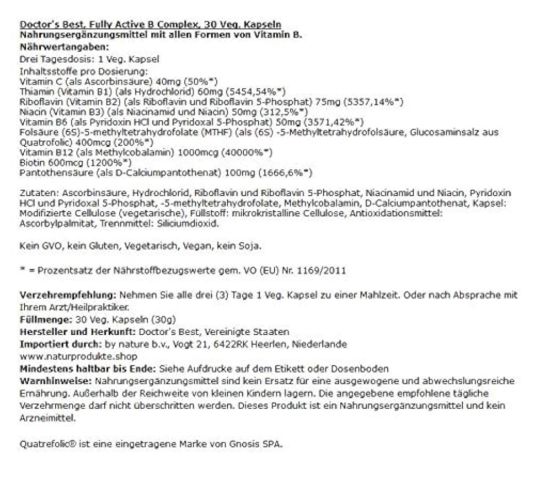 Suplemento Nutricional Complejo B