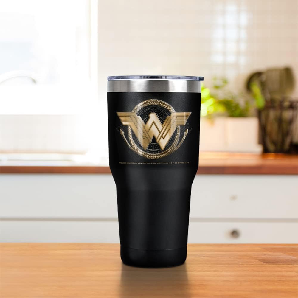 Taza de Acero Inoxidable LOGOVISION Wonder Woman 30 oz con tapa