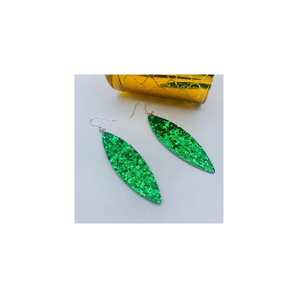 Aretes colgantes de piel sintética para mujer