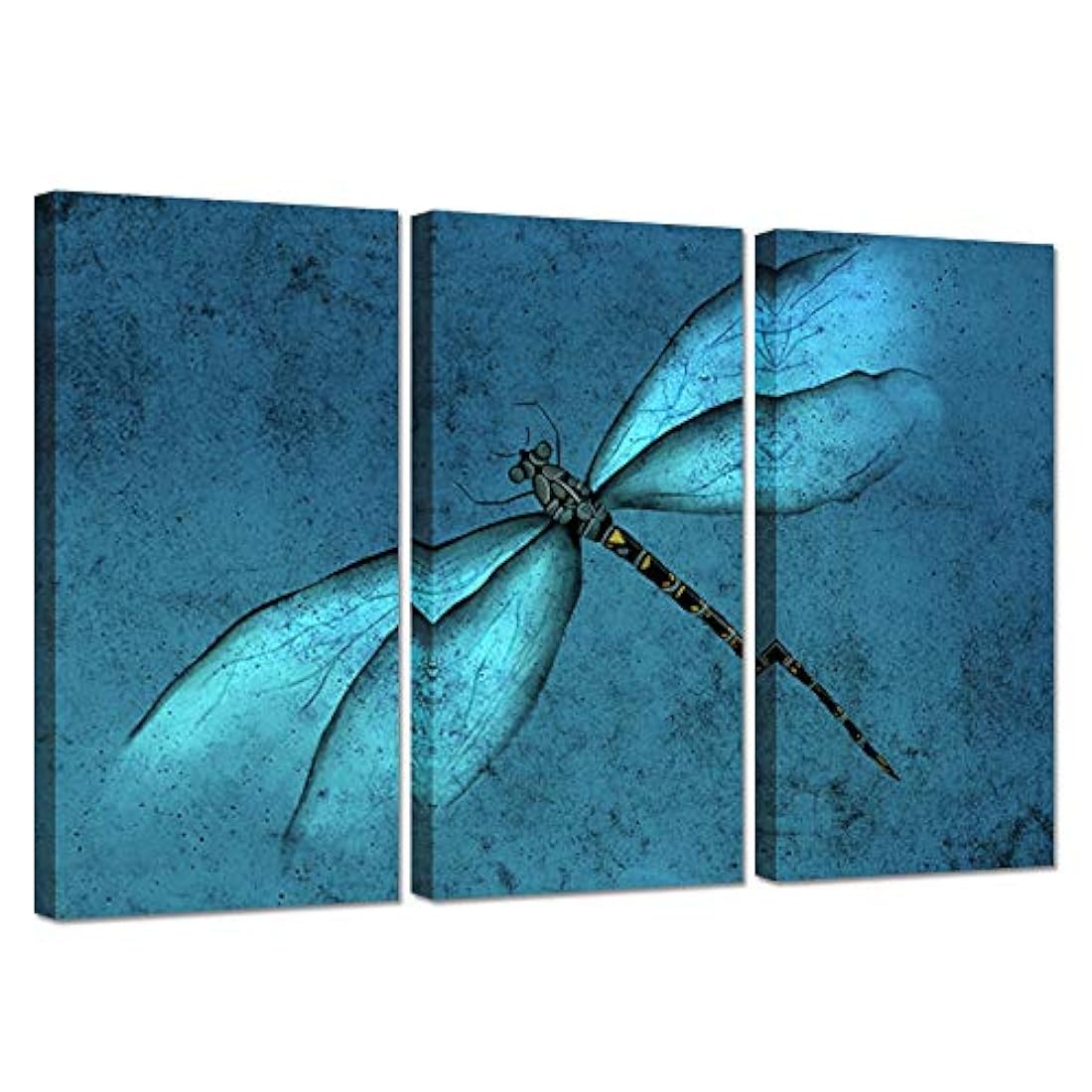 3 piezas de lienzo para pared, diseño abstracto de libélula