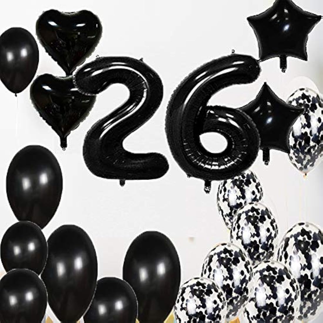 Suministros para fiestas, Globos negros con el número 26