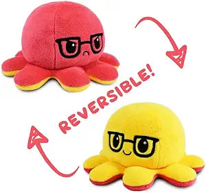 TeeTurtle - Octopus Plushie Reversible con Gafas - 4x4x3