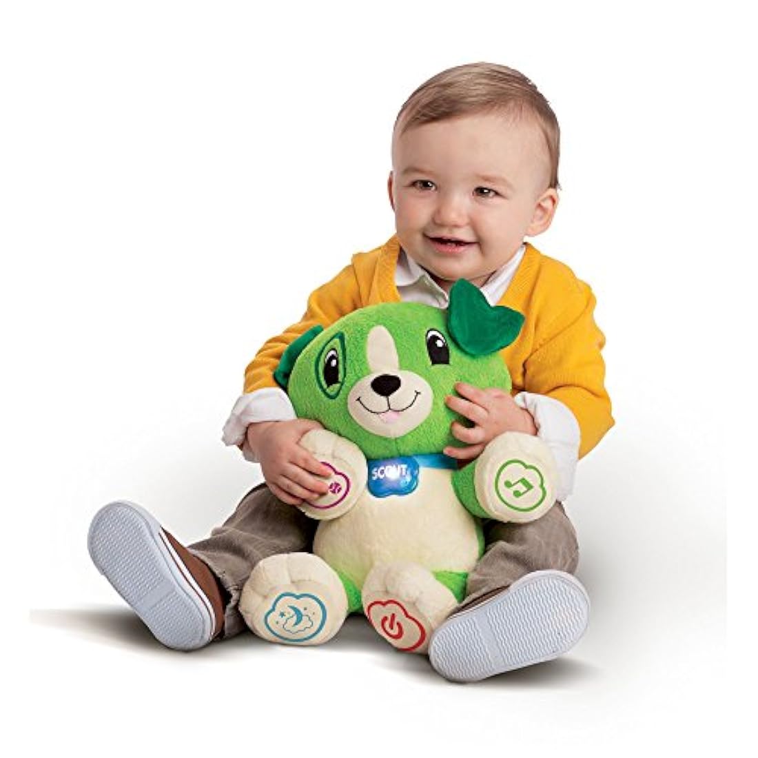 pero de peluche para niños color verde