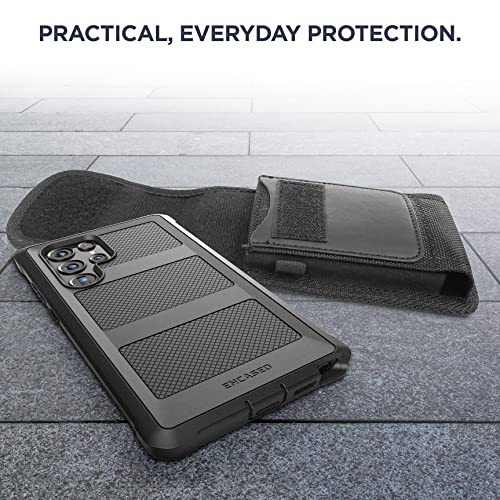 Encased Funda para cinturón 2 en 1 con funda resistente para Samsung Galaxy S22 Ultra – Funda a prueba de golpes con clip de nailon balístico (S22-ULTRA)