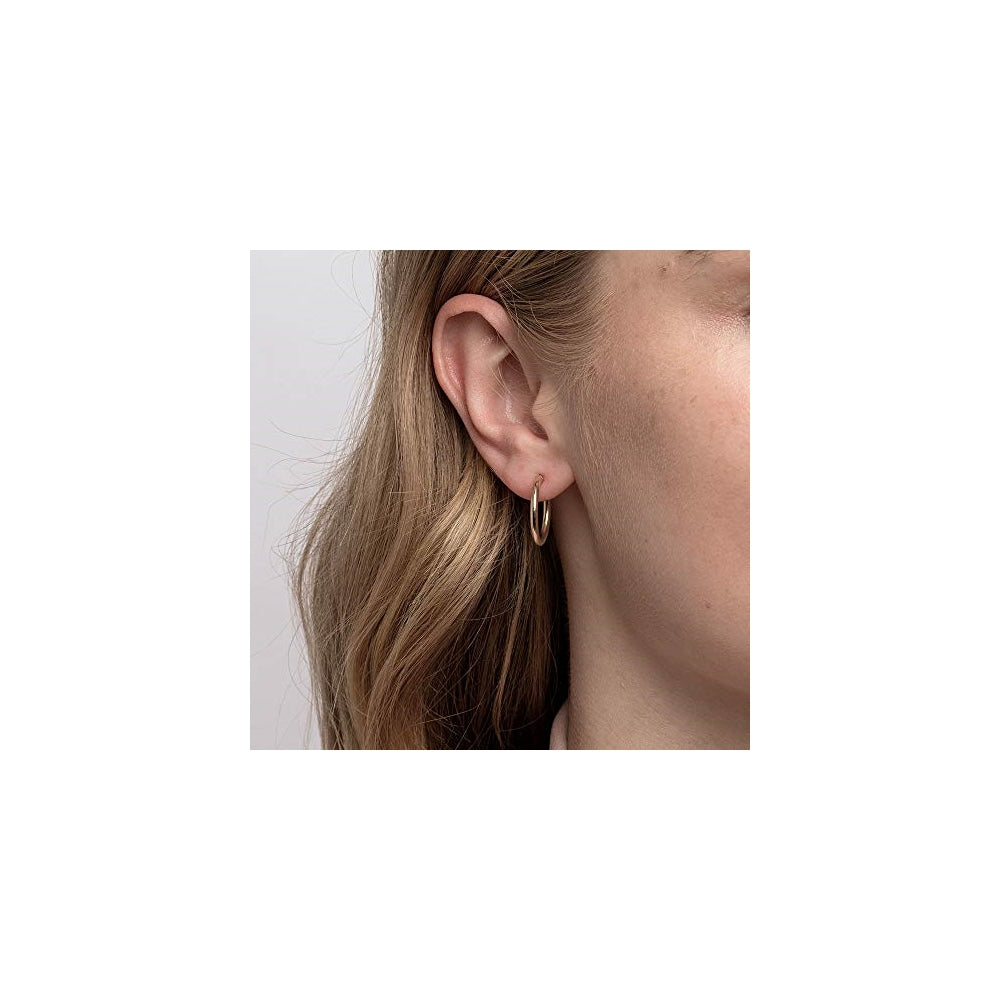Aretes de aro chapados en oro blanco para mujeres