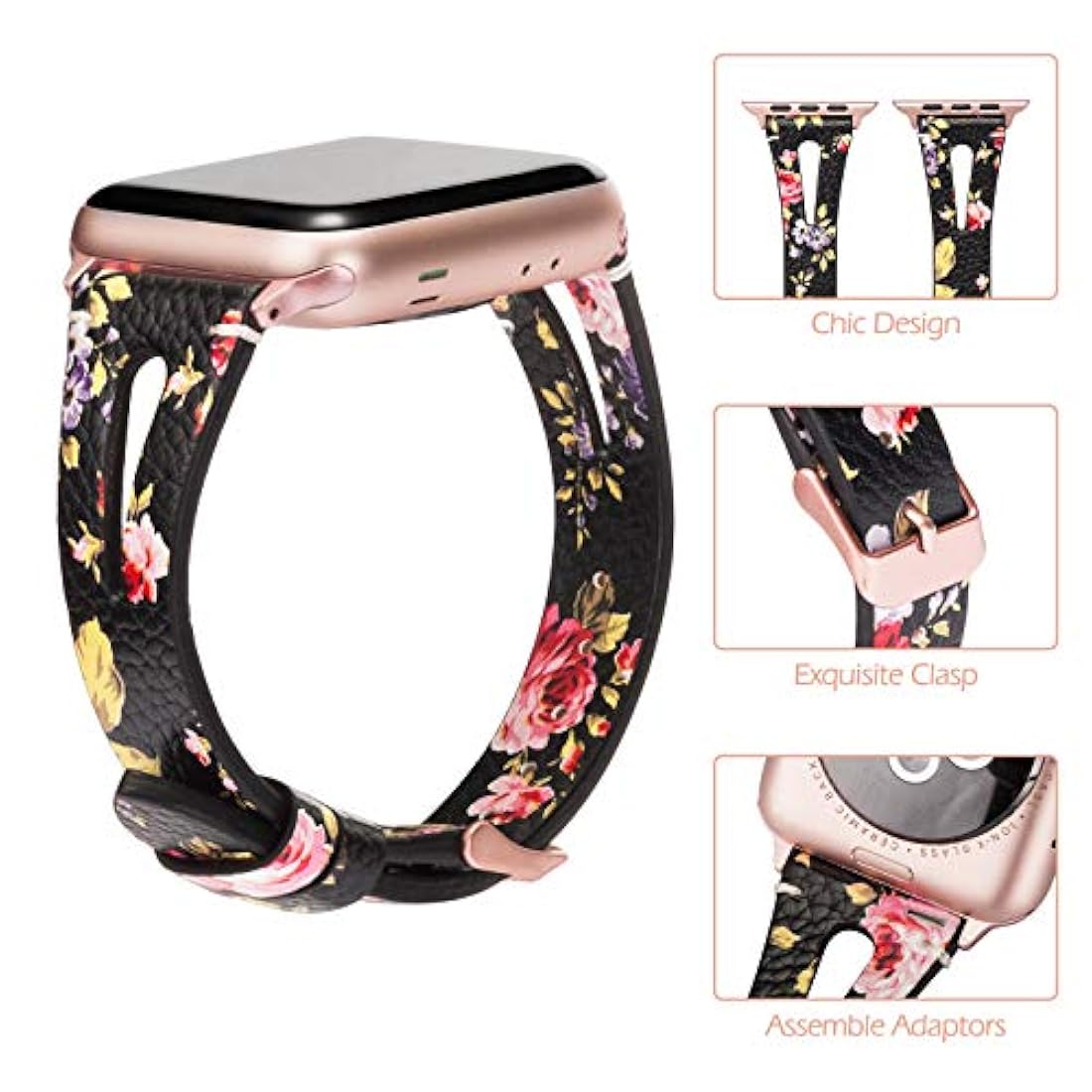 Wearlizer - Correa de piel compatible con Apple Watch