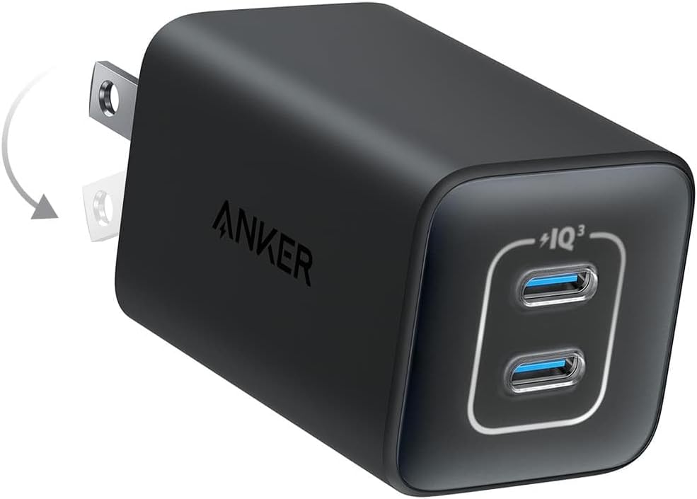 Cargador USB C de 47 W Nano plegable compacto de 2 puertos
