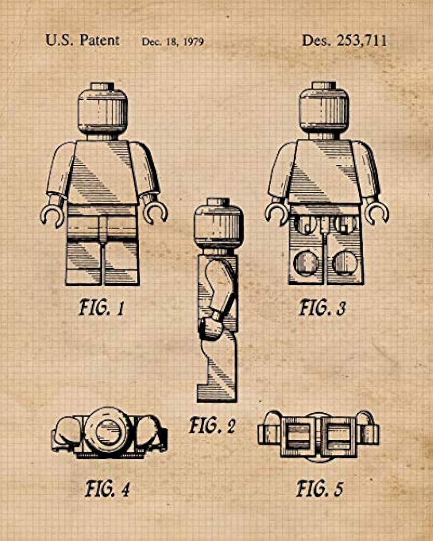 Impresiones de carteles vintage de patentes de Lego