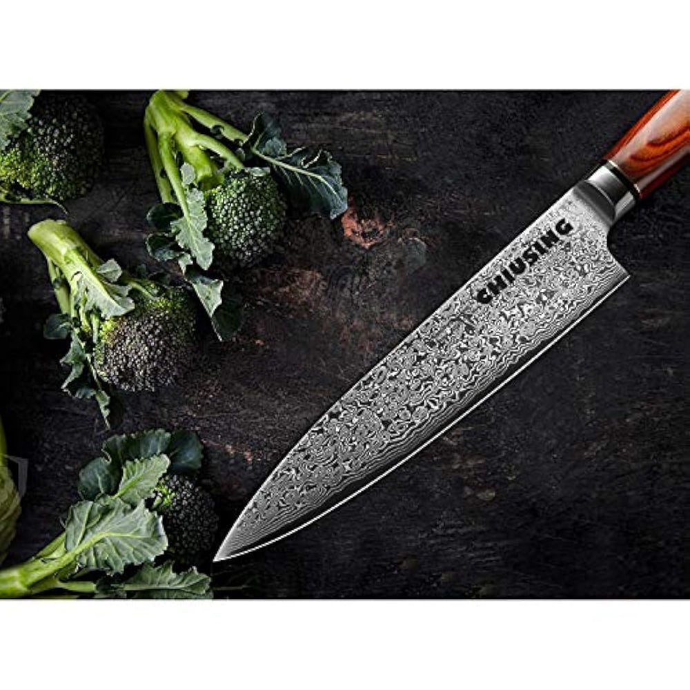 Cuchillo de chefs Damasco, CHIUSING 67 capas, hecho a mano
