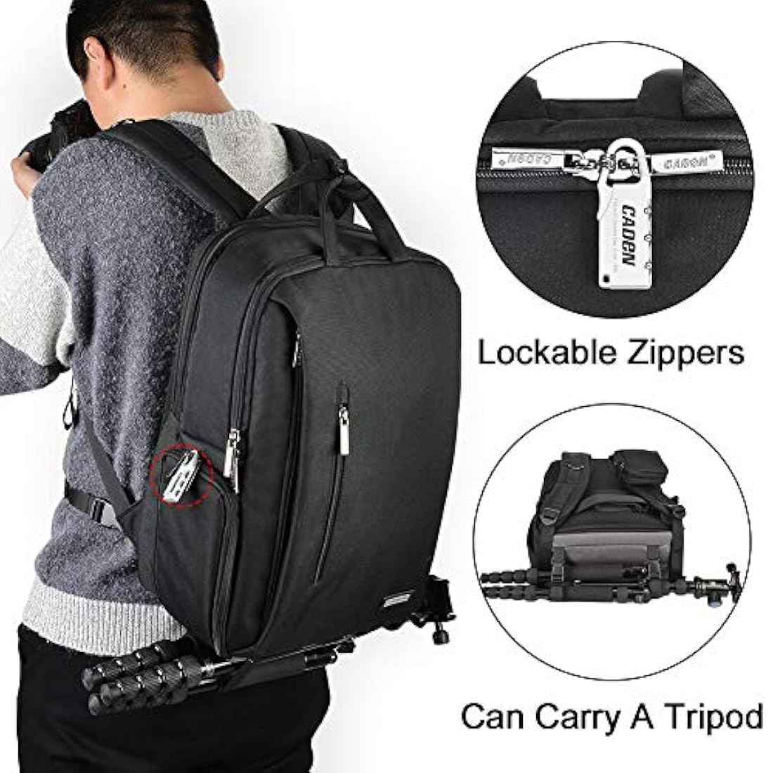 Morral para cámara réflex digital, impermeable 15,6