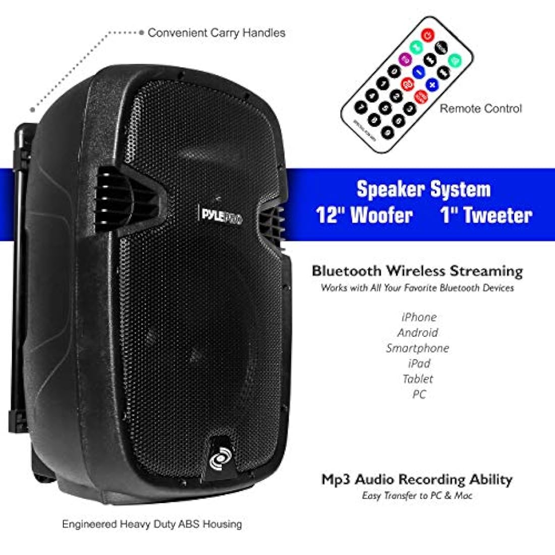 Parlante Portátil inalámbrico PYLE-PRO PPHP1241WMU