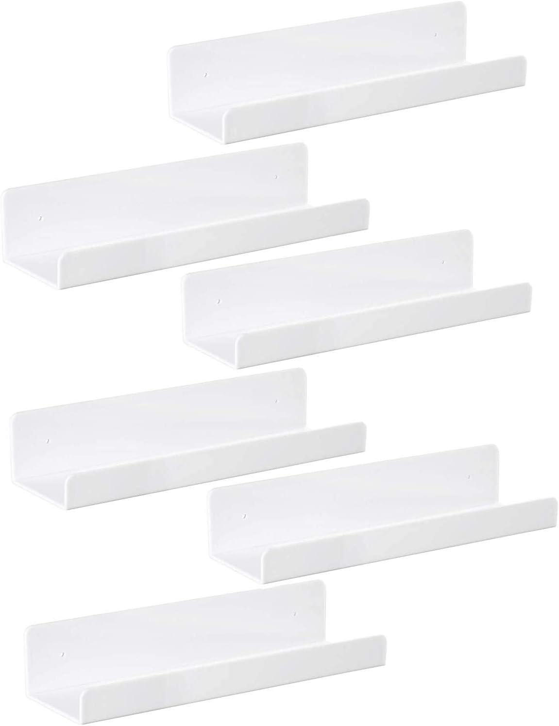 Estante Flotante Acrílico IEEK 6 PCS, 15 Pulgadas, 5mm U Shelf