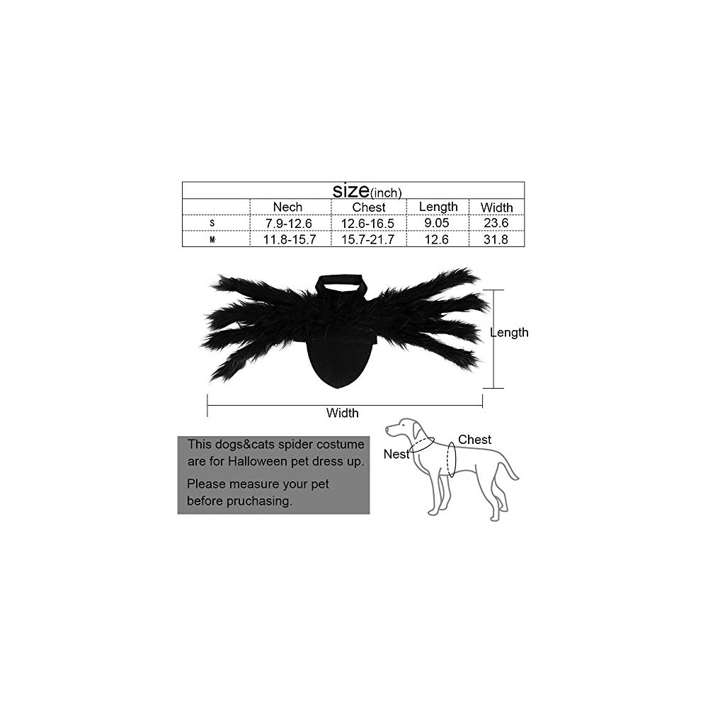 Disfraces de araña para perro y gato talla S