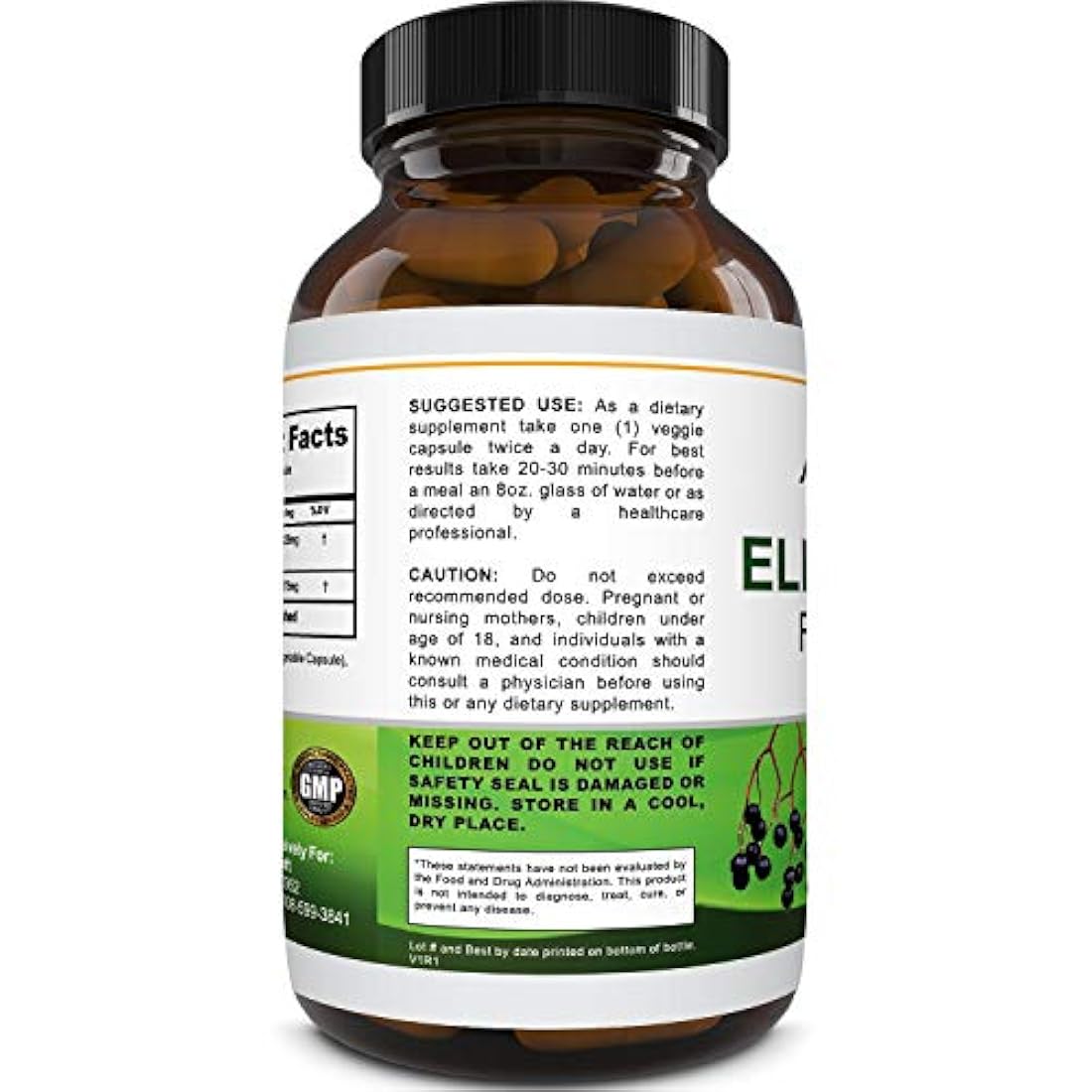 Suplemento antioxidante cápsula de saúco negro