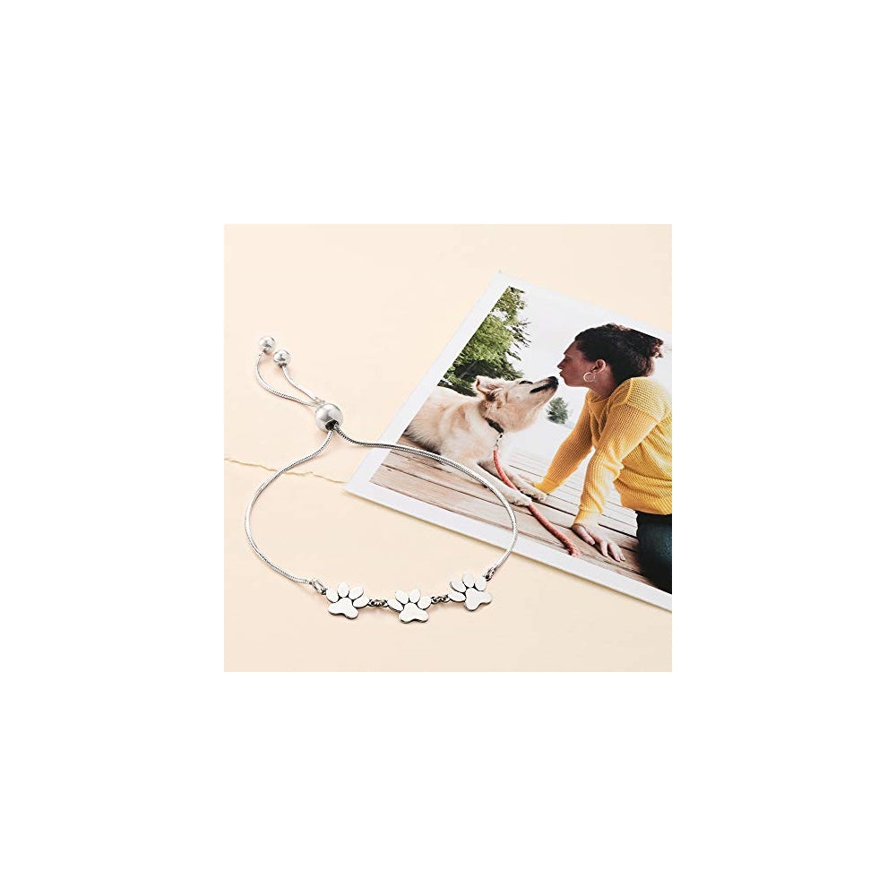 Pulseras de plata de ley con diseño de patas pequeñas