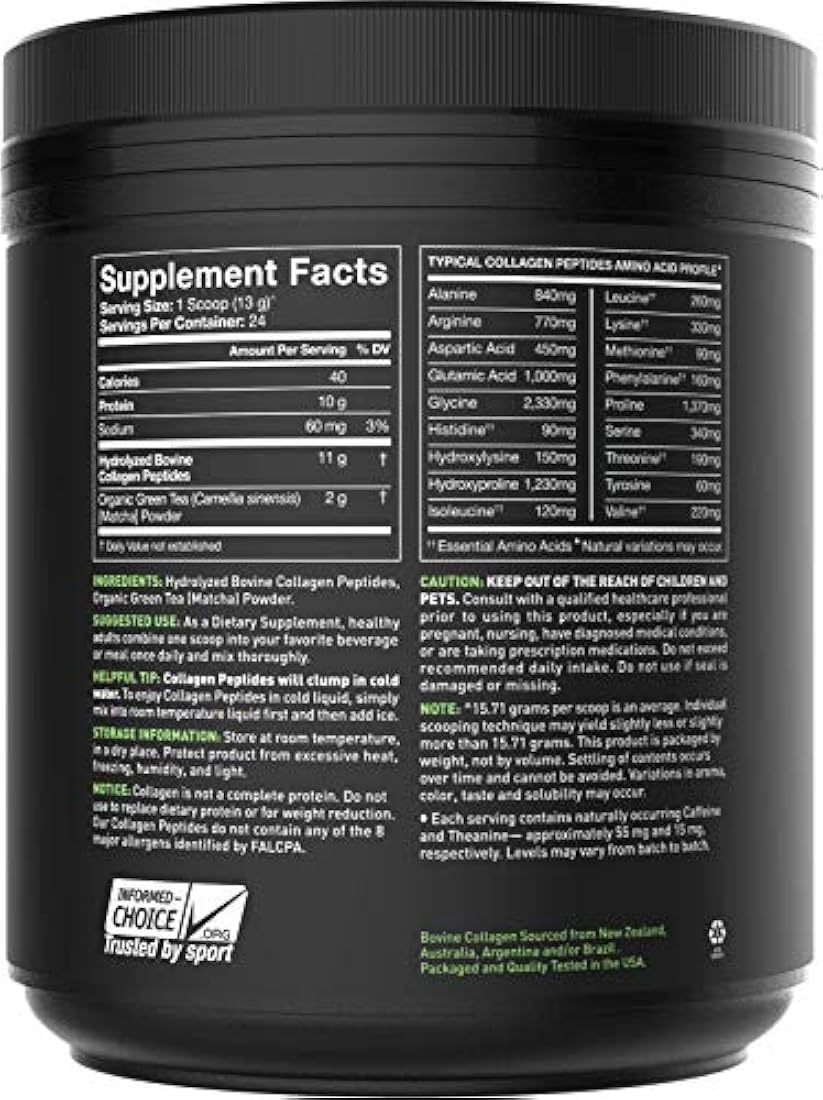 Polvo de péptidos de colágeno Alimentado con hierba