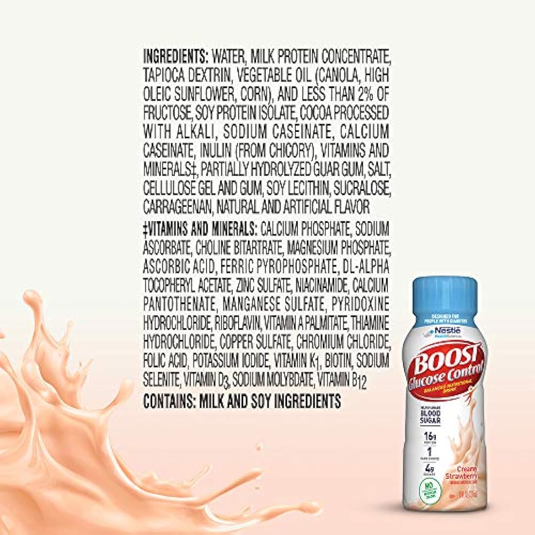 Botella de plástico control de glucosa de 8 onzas 24 U