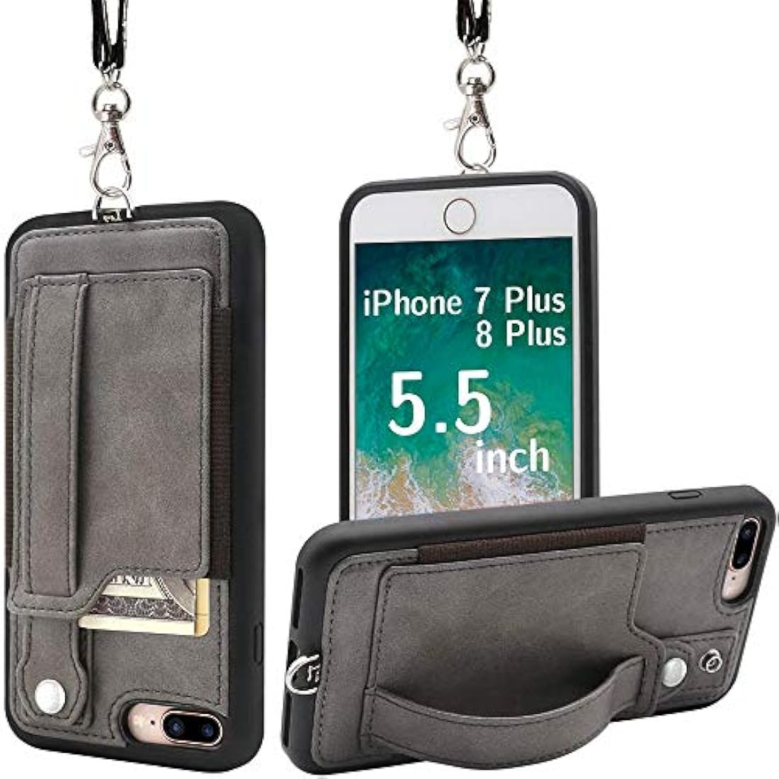 TOOVREN - Funda para collar de iPhone Gris
