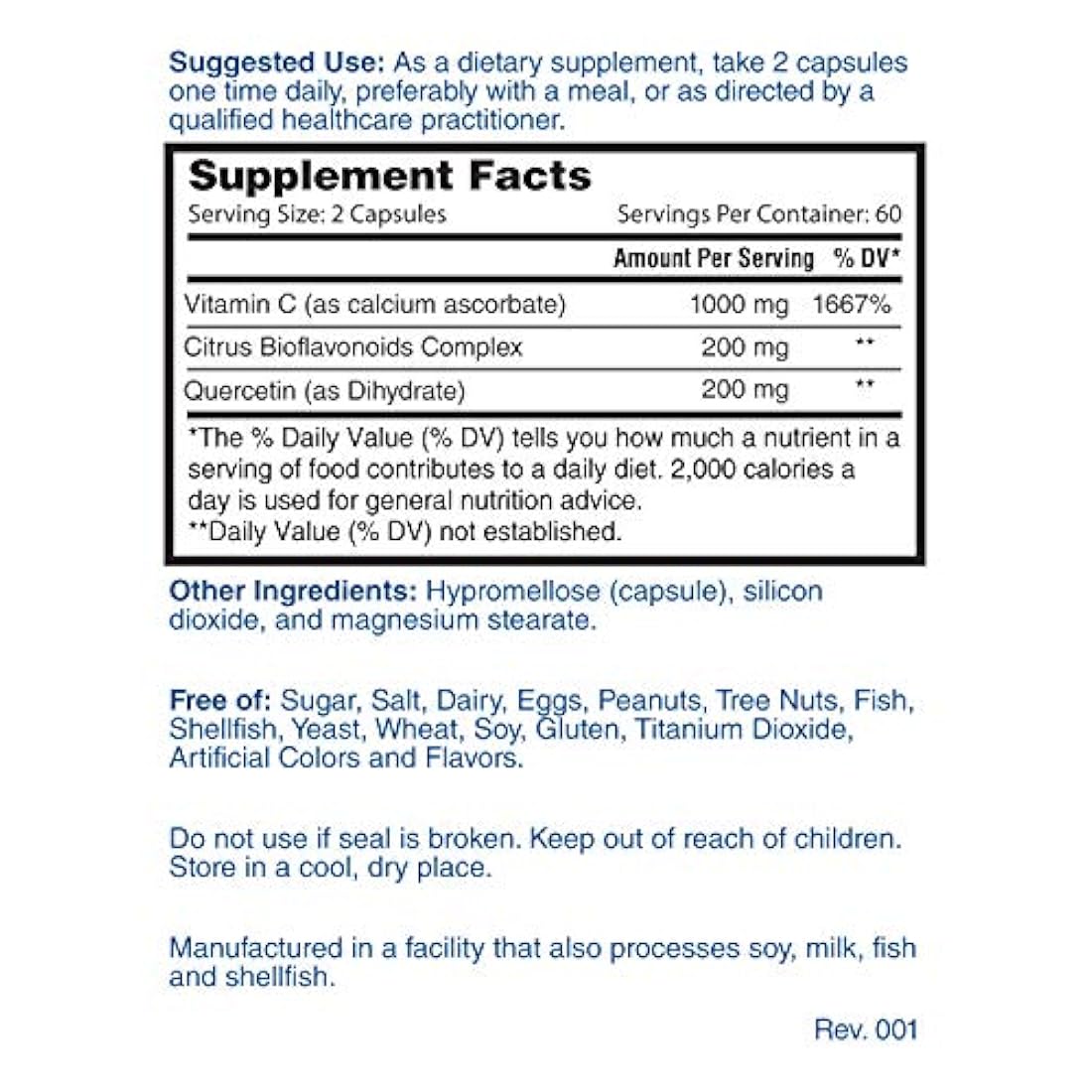 Nature's Lab Super Vitamin C - 1000mg as Calcium Ascorbate - 120 Count (60 Day Supply) Gentle, Non Acidic 200mg Quercetin and 200mg Citrus Bioflavonoids Non GMO, Gluten Free, Lab Tested Made in The US